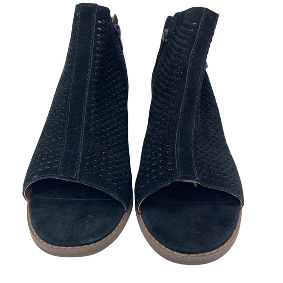 Vionic Chryssa Black Open Toed Ankle Booties Peep Toe Boots Shoes Heels - Picture 3 of 7